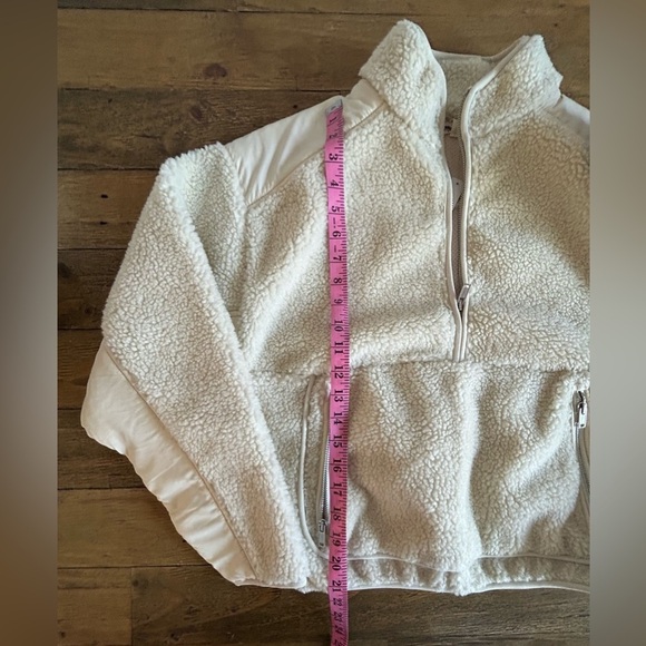 MADEWELL Faux Shearling Half-Zip Pullover Funnelneck Kangaroo Pocket Warm Sz S - Picture 10 of 12